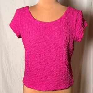 Maeve Anthropologie Pink Textured Popcorn Top Size S Scoop Neck Feminine